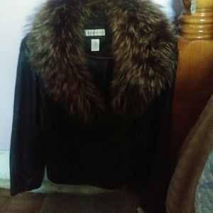 Preston & York Lamb Leather Raccoon Fur. Collar Ja